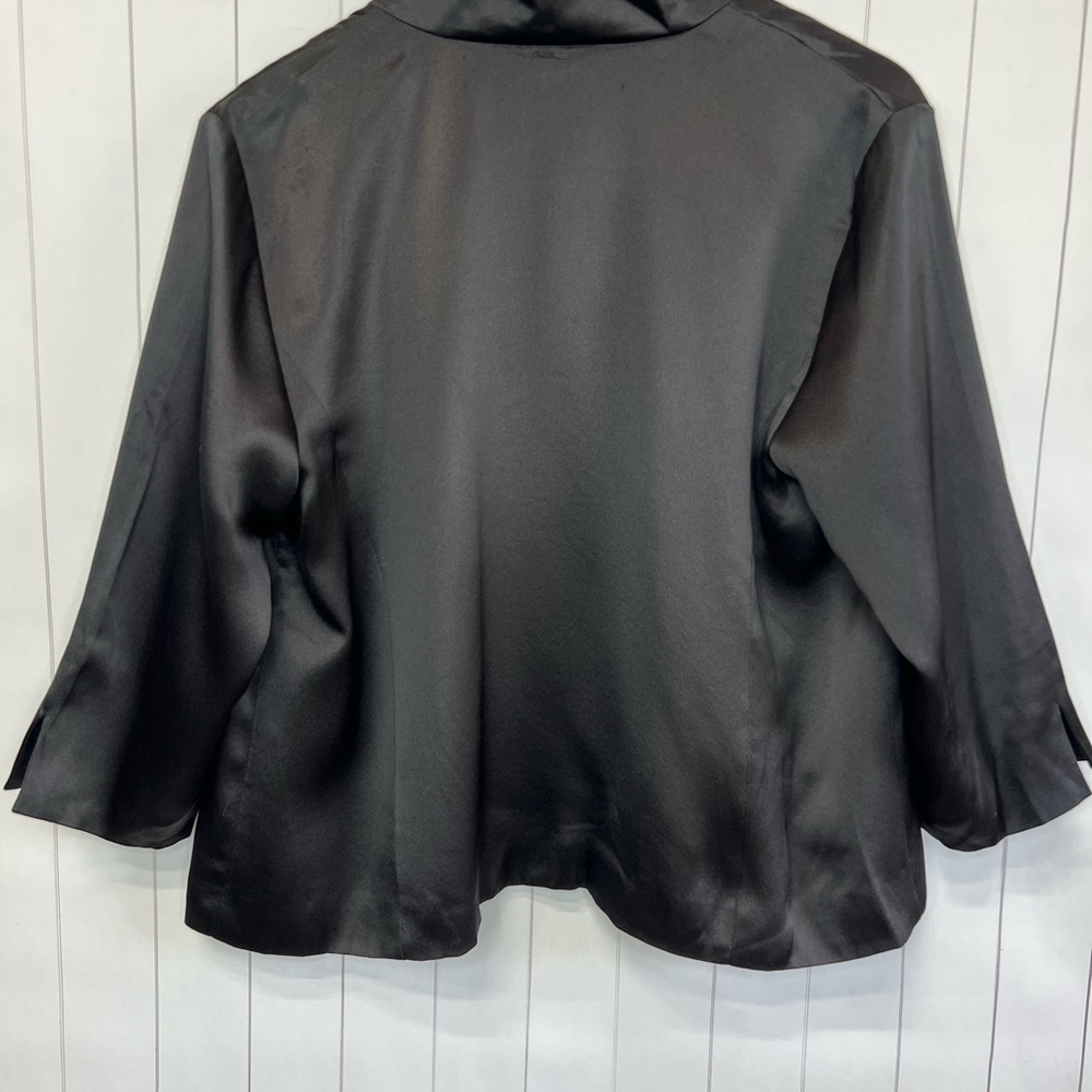 NWT - Eileen Fisher Stand Collar 3/4 Sleeve Jacket - 100% Silk - Petite Large - Picture 3 of 7